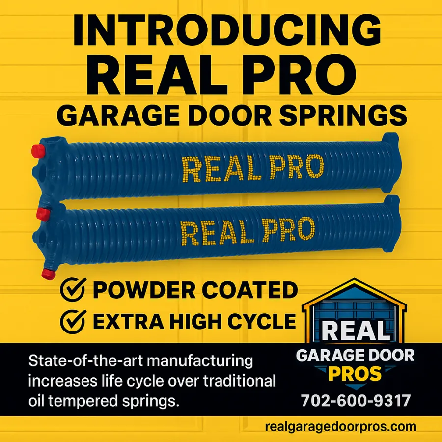 Real Pro Springs, powder-coated, extra high-cycle garage door springs from Real Garage Door Pros